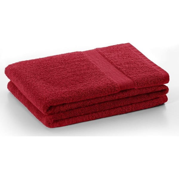 Červené froté bavlněné ručníky a osušky v sadě 4 ks Marina – DecoKing-image-2