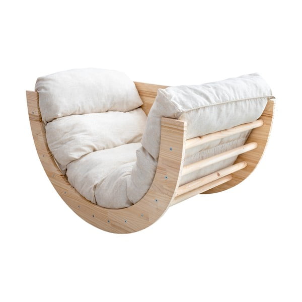 Houpačka z borovicového dřeva v přírodní barvě 60x100x60 cm Montessori – Little Nice Things-image-2