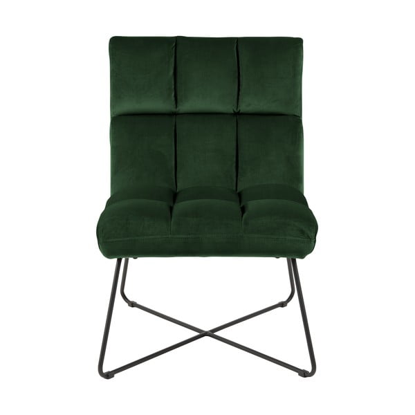Zelené sametové křeslo Alba – Actona-image-2