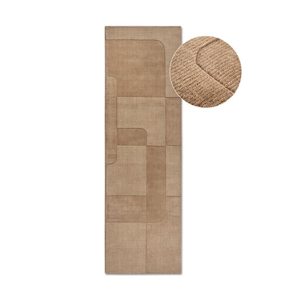 Béžový ručně tkaný vlněný běhoun 80x250 cm Charlotte – Villeroy&Boch