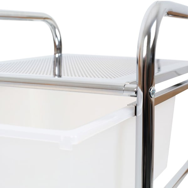 Plastový pojízdný regál v bílo-stříbrné barvě 33x79 cm – Premier Housewares-image-2