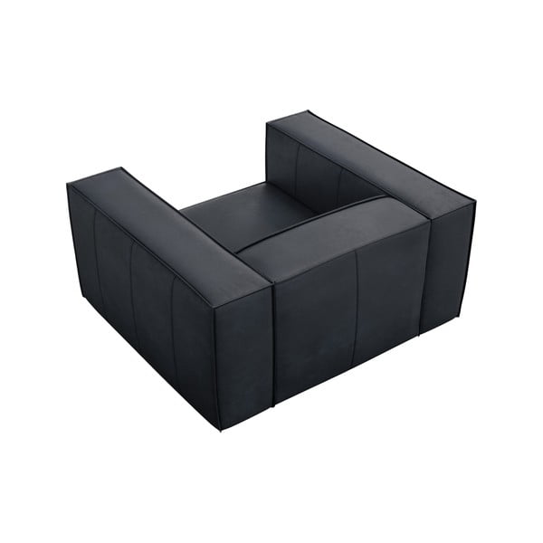 Tmavě modré kožené křeslo Madame – Windsor & Co Sofas-image-3