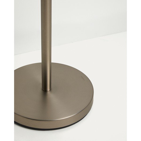 Stojací lampa ve stříbrné barvě s textilním stínidlem (výška 153 cm) Navat – Kave Home-image-4