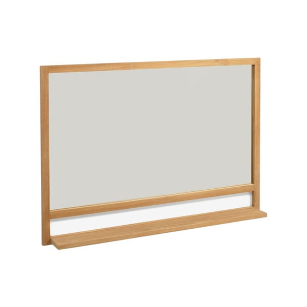 Nástěnné zrcadlo s poličkou  s dřevěným rámem 100x70 cm Taciana – Kave Home