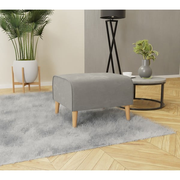 Světle šedá sametová podnožka Carole – Ropez-image-2