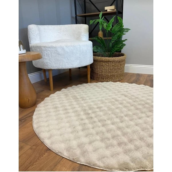 Béžový pratelný kulatý koberec ø 80 cm Bubble Cream – Mila Home-image-2