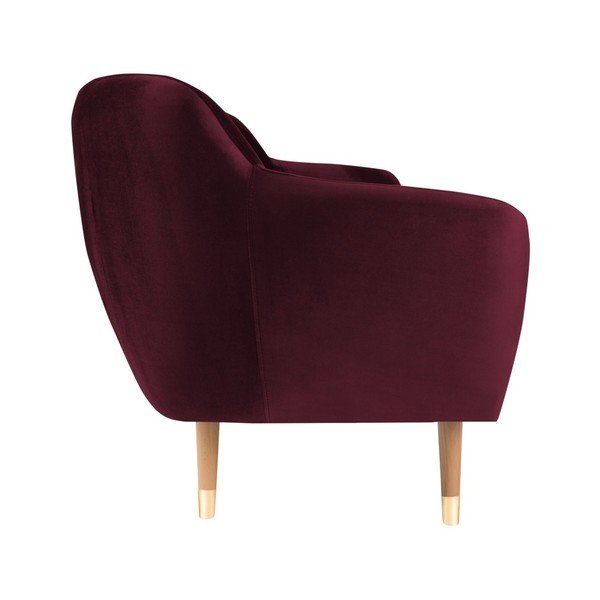 Vínová sametová pohovka Mazzini Sofas Benito, 188 cm-image-3