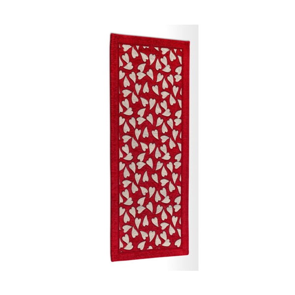 Červený vysoce odolný kuchyňský koberec Webtappeti Corazon Rosso, 55 x 115 cm