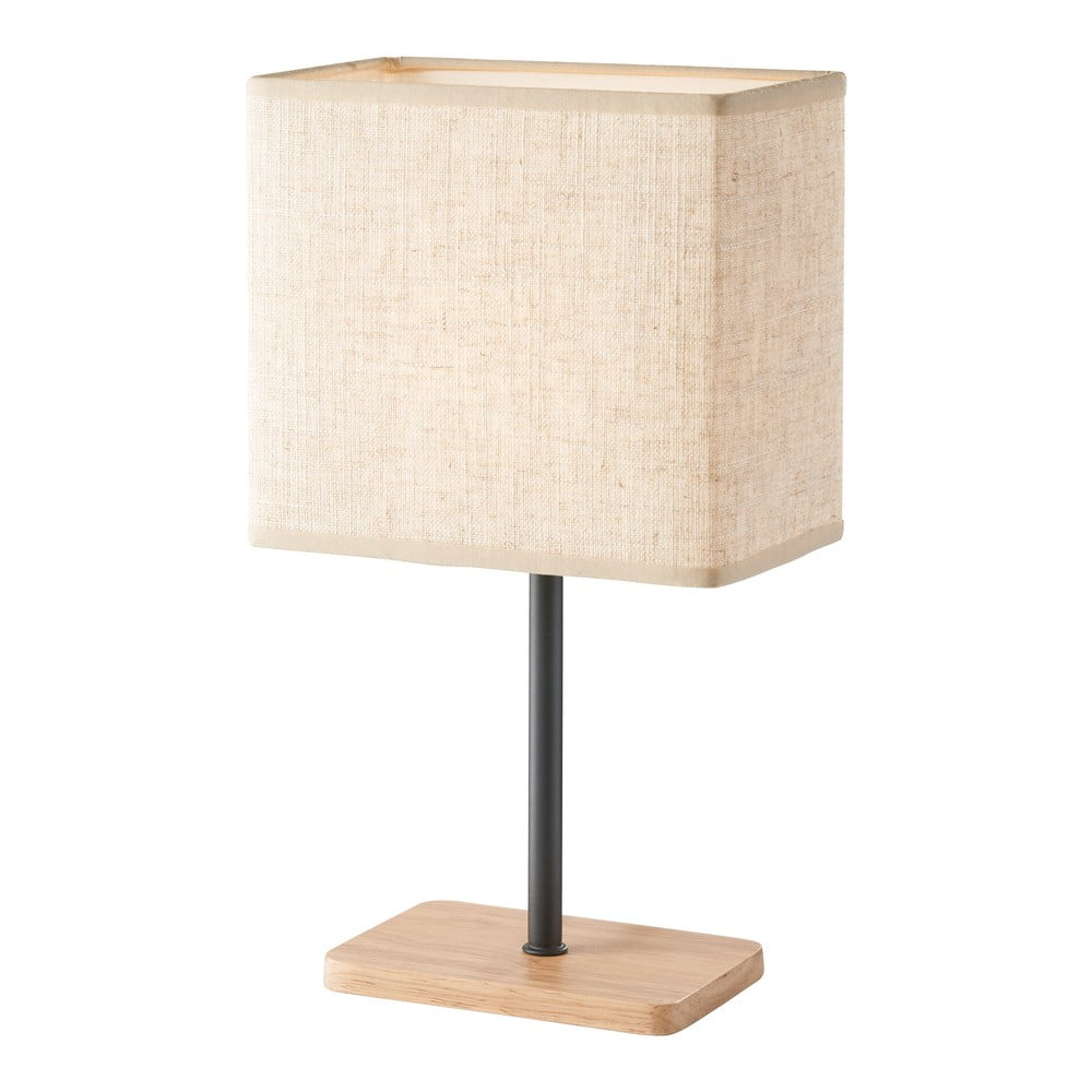 Stolní lampa v černé a přírodní barvě s textilním stínidlem (výška 30 cm) Kate – Fischer & Honsel