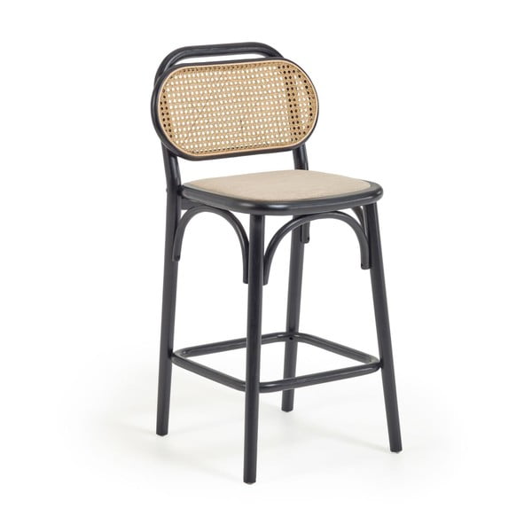 Černá barová židle z jilmového dřeva (výška sedáku 65 cm) Doriane – Kave Home