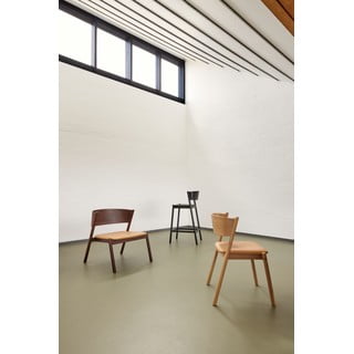 Černá barová židle v dekoru dubu (výška sedáku 75 cm) Oblique – Hübsch