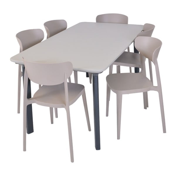 Světle hnědá plastová zahradní židle Mare – Rojaplast-image-2