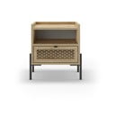 Noční stolek v dekoru dubu s poličkami v přírodní barvě Inca – Marckeric