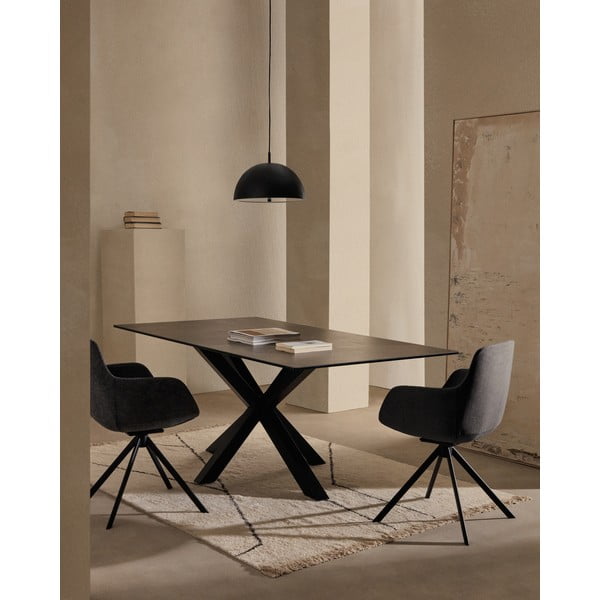 Černé závěsné svítidlo s kovovým stínidlem ø 39,5 cm Catlar – Kave Home-image-2