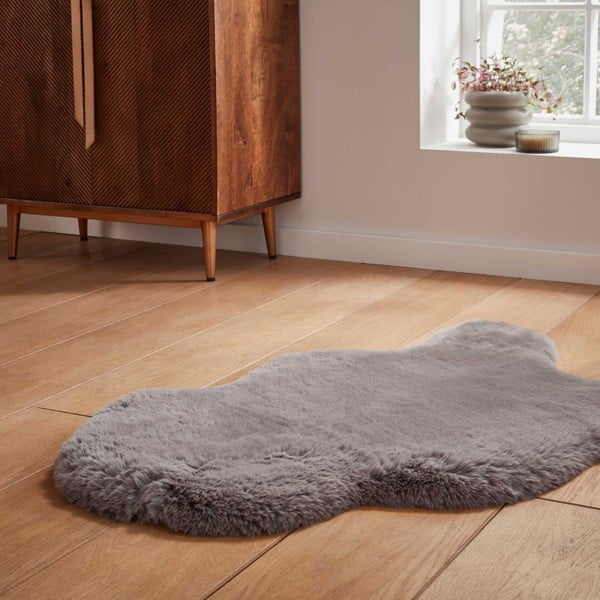 Šedá syntetická kožešina 60x90 cm Super Teddy – Think Rugs-image-2