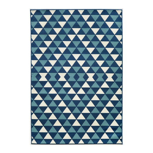 Modrý koberec Nourison Baja Huocho, 170 x 119 cm