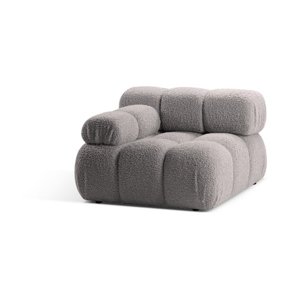 Světle šedý modul pohovky z textilie bouclé (levý roh) Bellis – Micadoni Home-image-3