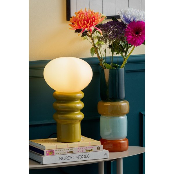 Khaki keramická stolní lampa (výška 33,5 cm) Catania Aro – Leitmotiv-image-1