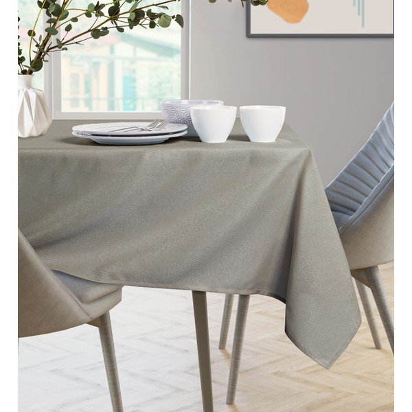 Hnědošedý ubrus v kruhovém tvaru AmeliaHome Empire Cappuccino Round, ⌀ 140 cm-image-3