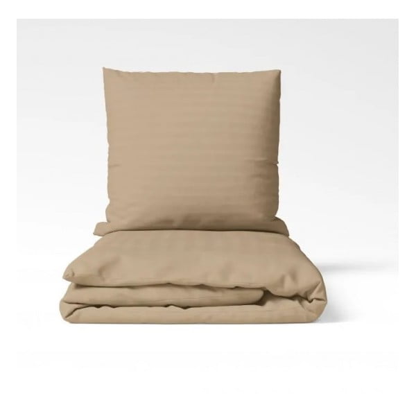 Béžové povlečení na jednolůžko z bavlněného saténu 140x200 cm Lilyum – Mijolnir-image-3