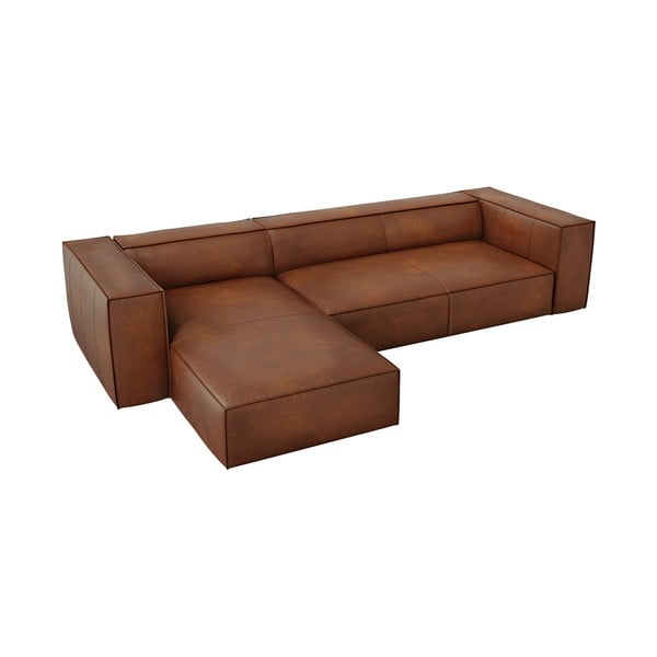 Koňakově hnědá kožená rohová pohovka (levý roh) Madame – Windsor & Co Sofas-image-3