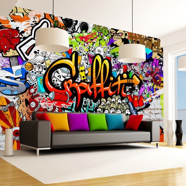 Velkoformátová tapeta Bimago Colourful Graffiti, 400 x 280 cm-image-1