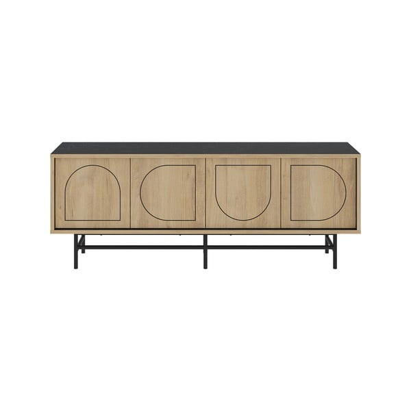 TV stolek v dekoru dubu v černo-přírodní barvě 149,5x56,5 cm Giana – Marckeric
