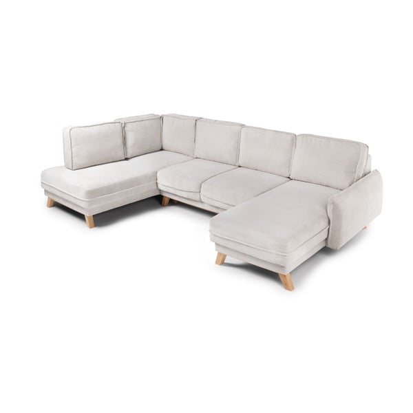 Béžová manšestrová rozkládací rohová pohovka (levý roh/do "U") Tori – Bonami Selection-image-2