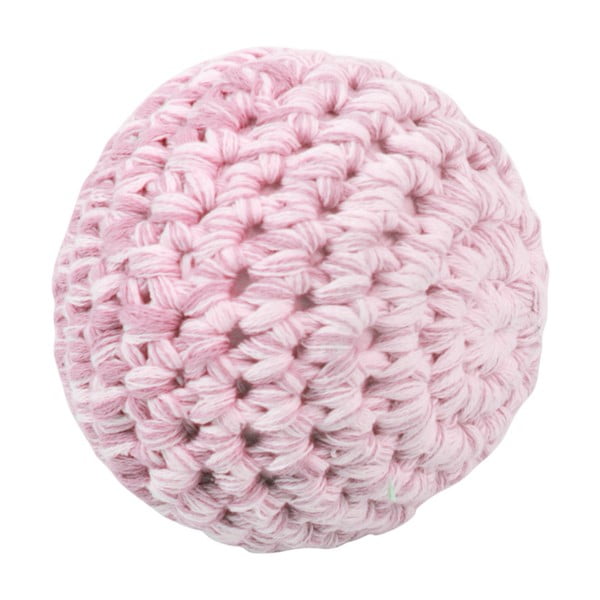 Růžová dětská pletená kulička Sebra Crochet Ball, ⌀ 8 cm