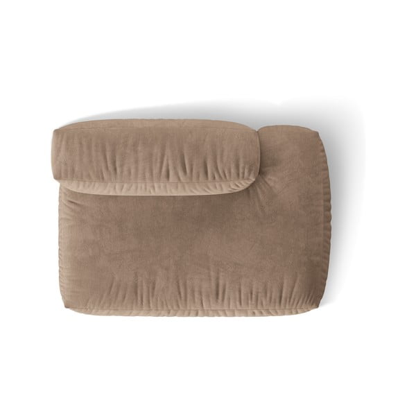 Světle hnědý sametový modul pohovky (pravý roh) Martina – Micadoni -image-3