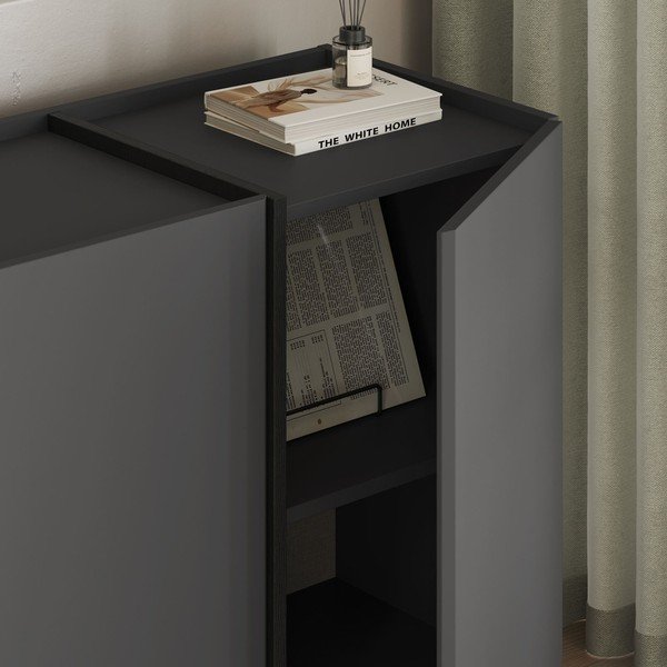 Antracitová komoda s dírou na kabely 180x80x45 cm Dorma – Kalune Design-image-3