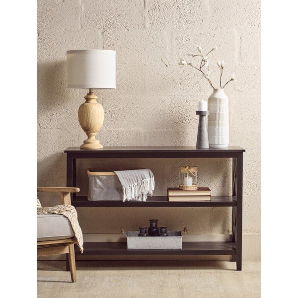 Černý regál z borovicového dřeva 120x81x40 cm Heritage – Premier Housewares-image-1