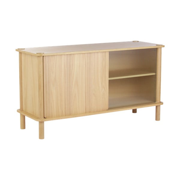 Vitrína z dubového dřeva s posuvnými dveřmi v přírodní barvě 135x73,5x48 cm Italic – UMAGE-image-4