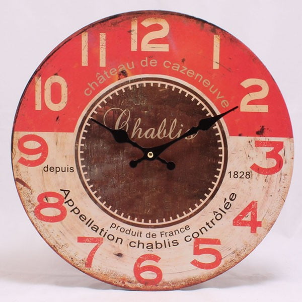 Dřevěné hodiny Chablis, 34x34 cm