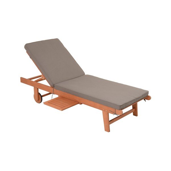Dřevěné zahradní lehátko v šedo-přírodní barvě San Diego – Garden Pleasure-image-2