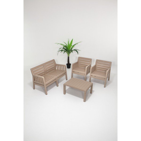 Béžový zahradní lounge set pro 4 Lara – Floriane Garden-image-1