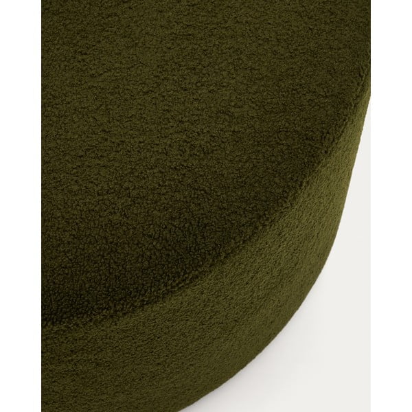 Zelený taburet z textilie bouclé Kaeli – Kave Home-image-1