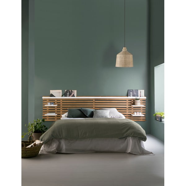 Bílé/přírodní čelo postele z borovicového dřeva 240x62 cm Nidra – Marckeric-image-1