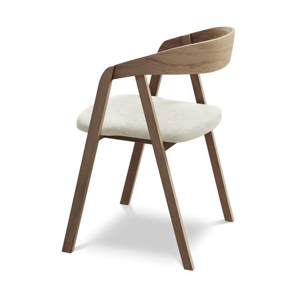 Krémové jídelní křeslo z masivního dřeva Erika – Makamii-image-3