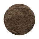 Tmavě hnědý kulatý koberec ø 160 cm Fluffy – Ayyildiz Carpets
