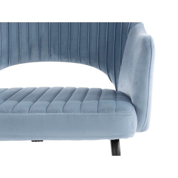 Světle modré sametové jídelní židle v sadě 2 ks Britney - Støraa-image-1