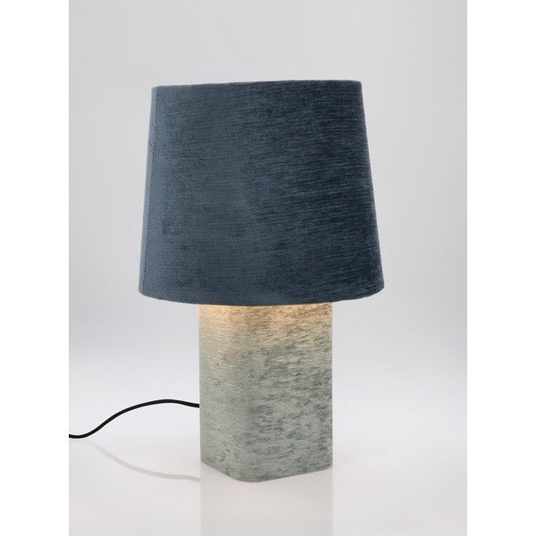 Modrá kovová stolní lampa s textilním stínidlem (výška 50 cm) Demra – Bizzotto-image-1