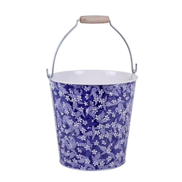Modrý kbelík s květy Ego Dekor Sandy