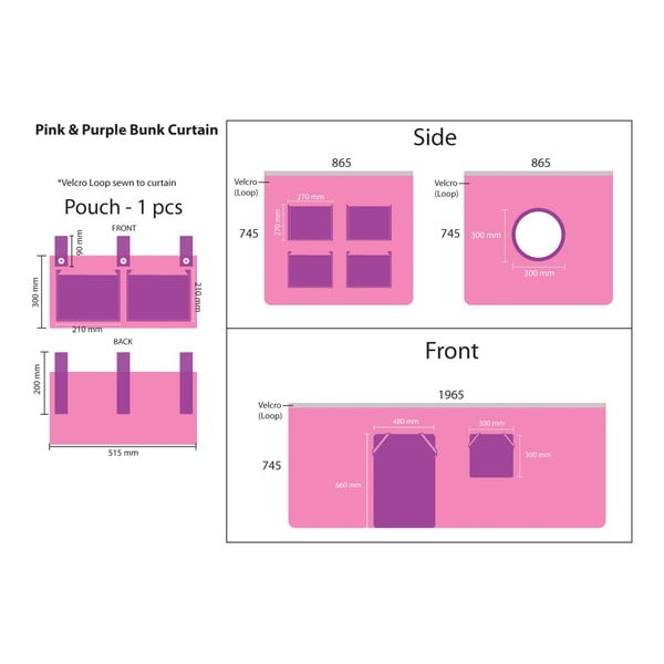 Dětský závěs k posteli 3 ks 195x75 cm Bella – Vipack-image-3