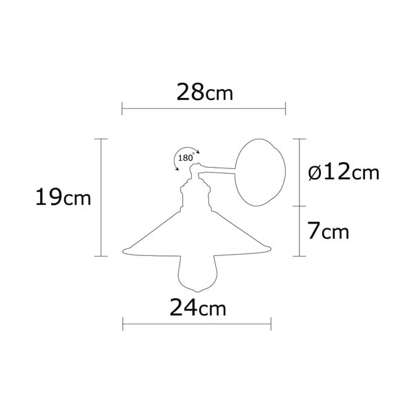 Černé nástěnné svítidlo ø 24 cm Berceste – Opviq lights-image-3