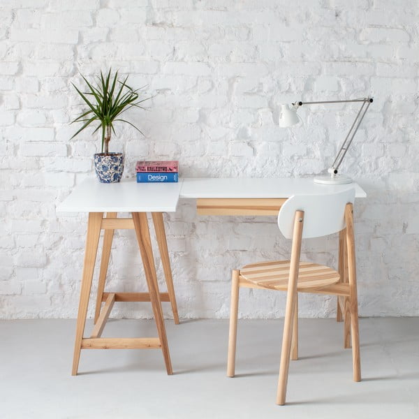Pracovní stůl s bílou deskou 85x115 cm Luka – Ragaba-image-1