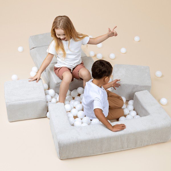 Tyrkysové manšestrové pěnové hřiště 100x35x40 cm Montessori – Meowbaby-image-1