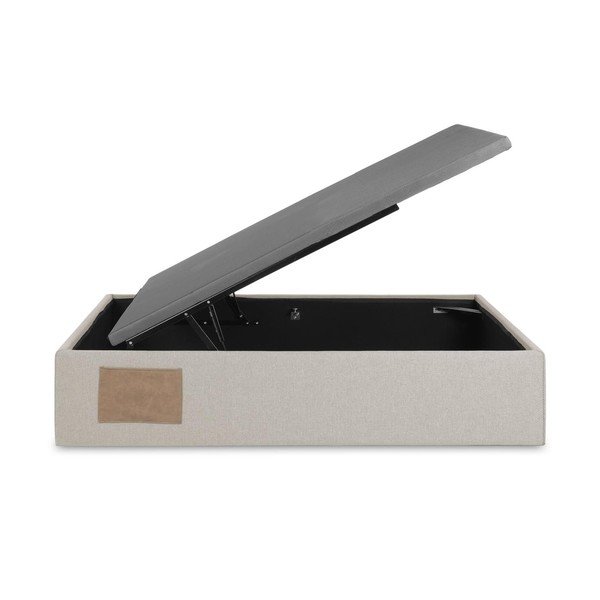 Béžová čalouněná jednolůžková postel s úložným prostorem 90x190 cm Matters – Kave Home-image-2