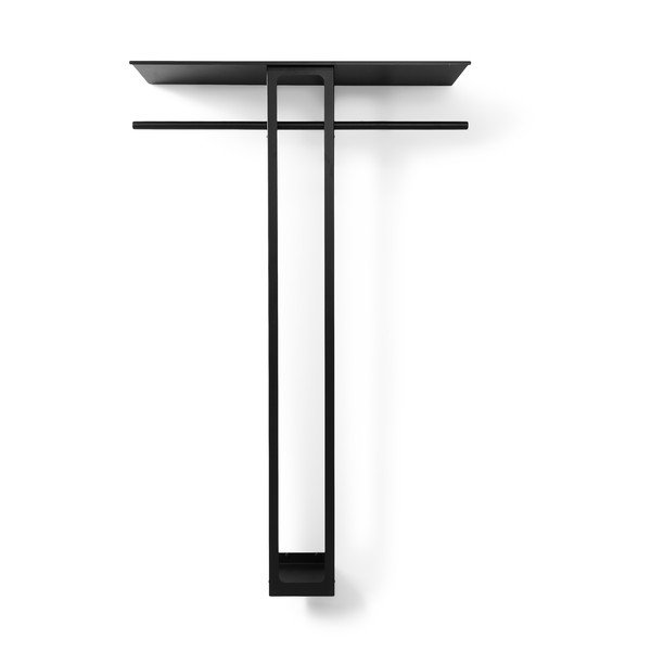 Černý ocelový nástěnný věšák s poličkou 100 cm Luno Large – Spinder Design-image-2