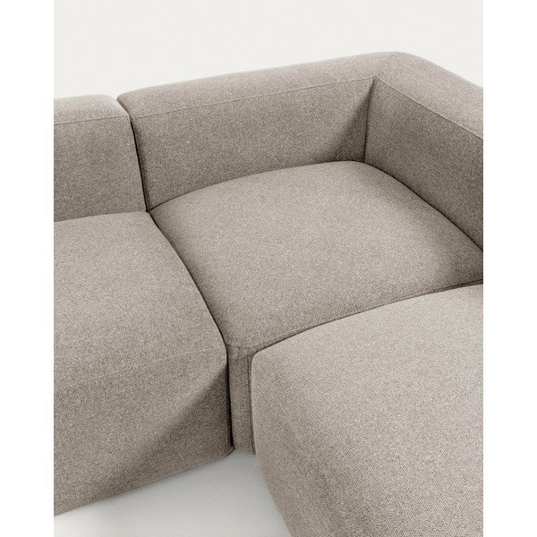Béžová žinylková rohová pohovka Blok – Kave Home-image-3